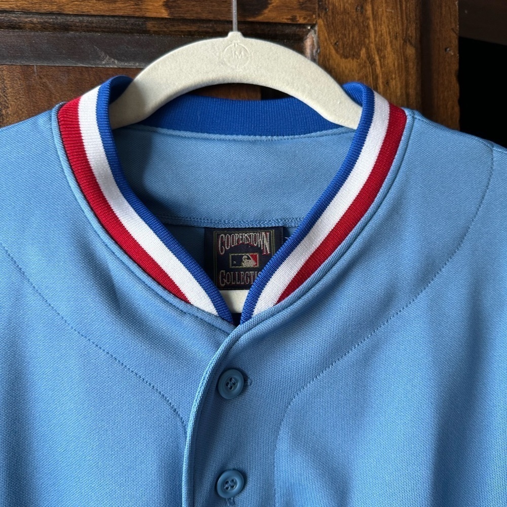 SOLD Vintage Texas Rangers Nolan Ryan Majestic Cooperstown MLB Light Blue - Picture 8 of 10